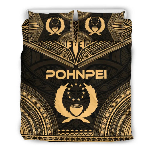 Pohnpei Polynesian Chief Duvet Cover Set - Gold Version