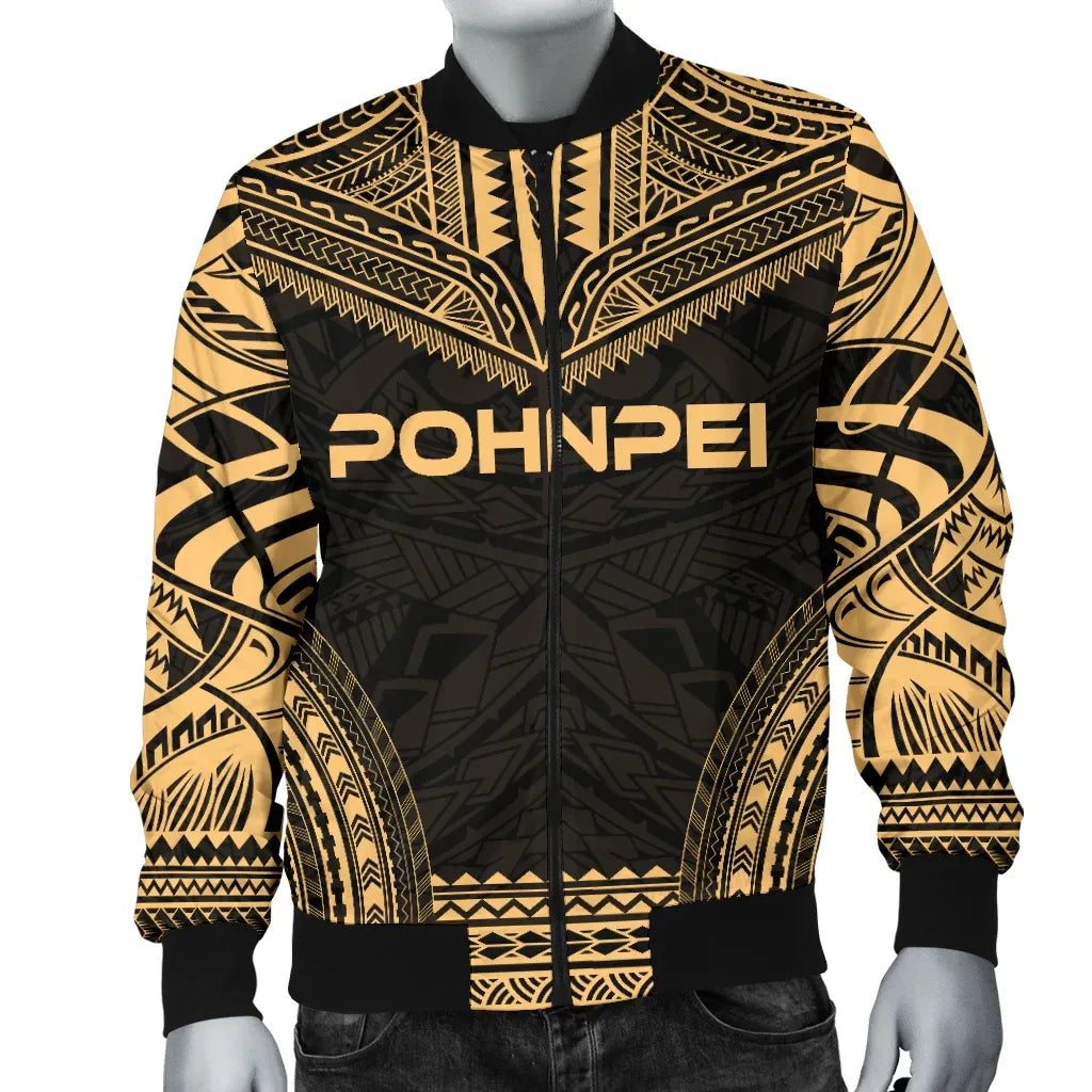 Pohnpei Polynesian Chief Bomber Jacket - Gold Version