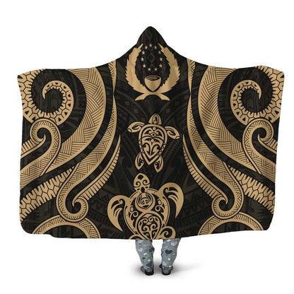 Pohnpei Hooded Blanket - Gold Tentacle Turtle