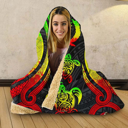 Pohnpei Hooded Blanket - Reggae Tentacle Turtle