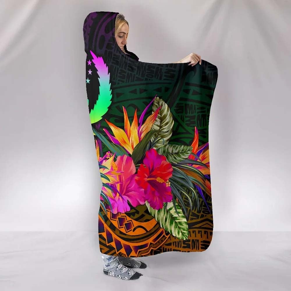 Pohnpei Hooded Blanket - Summer Hibiscus