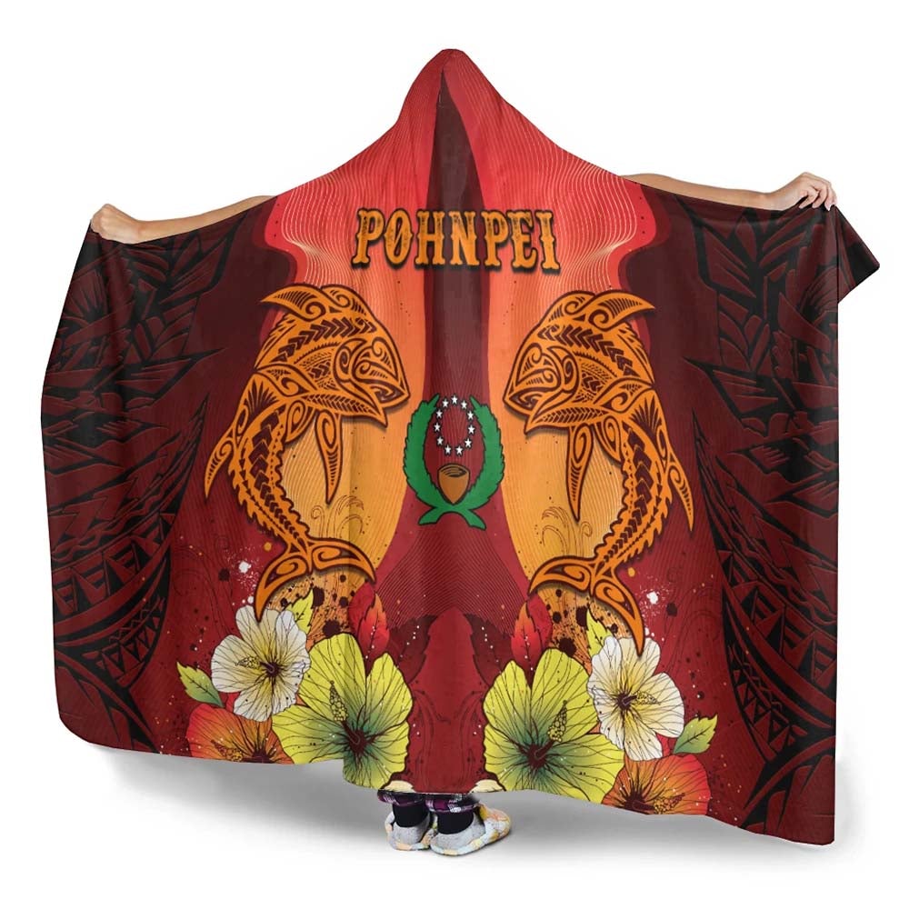 Pohnpei Hooded Blankets - Tribal Tuna Fish