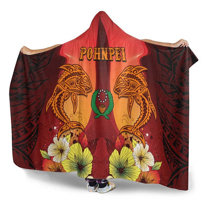Pohnpei Hooded Blankets - Tribal Tuna Fish