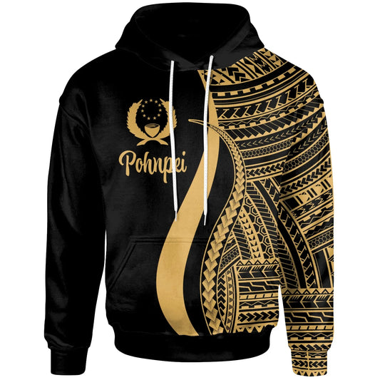 Pohnpei Hoodie Gold - Tentacle Tribal Pattern