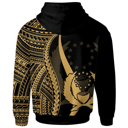 Pohnpei Hoodie Gold - Tentacle Tribal Pattern