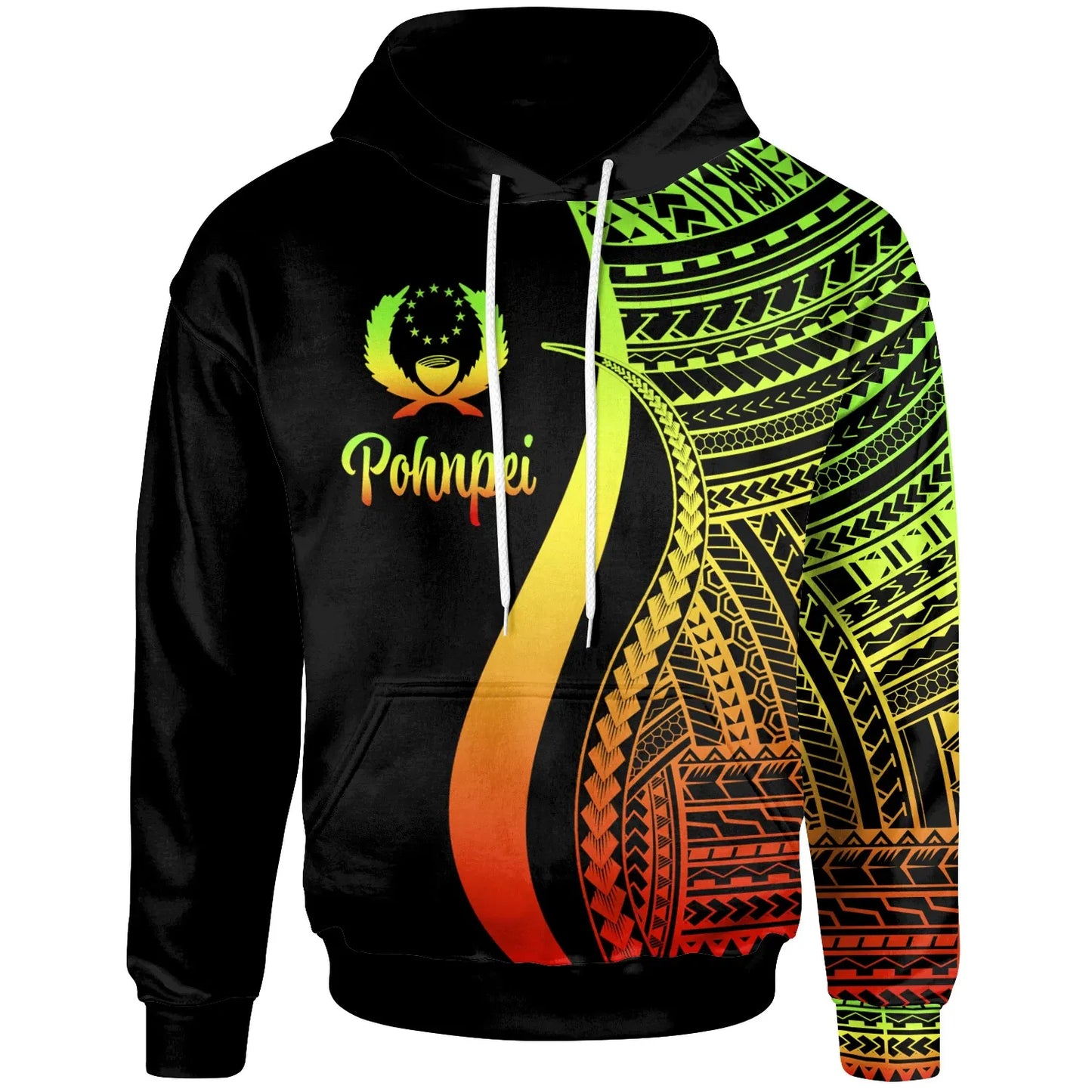 Pohnpei Hoodie Reggae - Tentacle Tribal Pattern