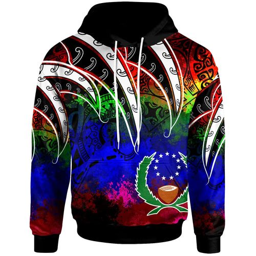 Pohnpei Hoodie - Tropical Leaf Rainbow Color