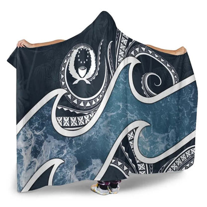 Pohnpei Islands Polynesian Hooded Blanket - Ocean Style