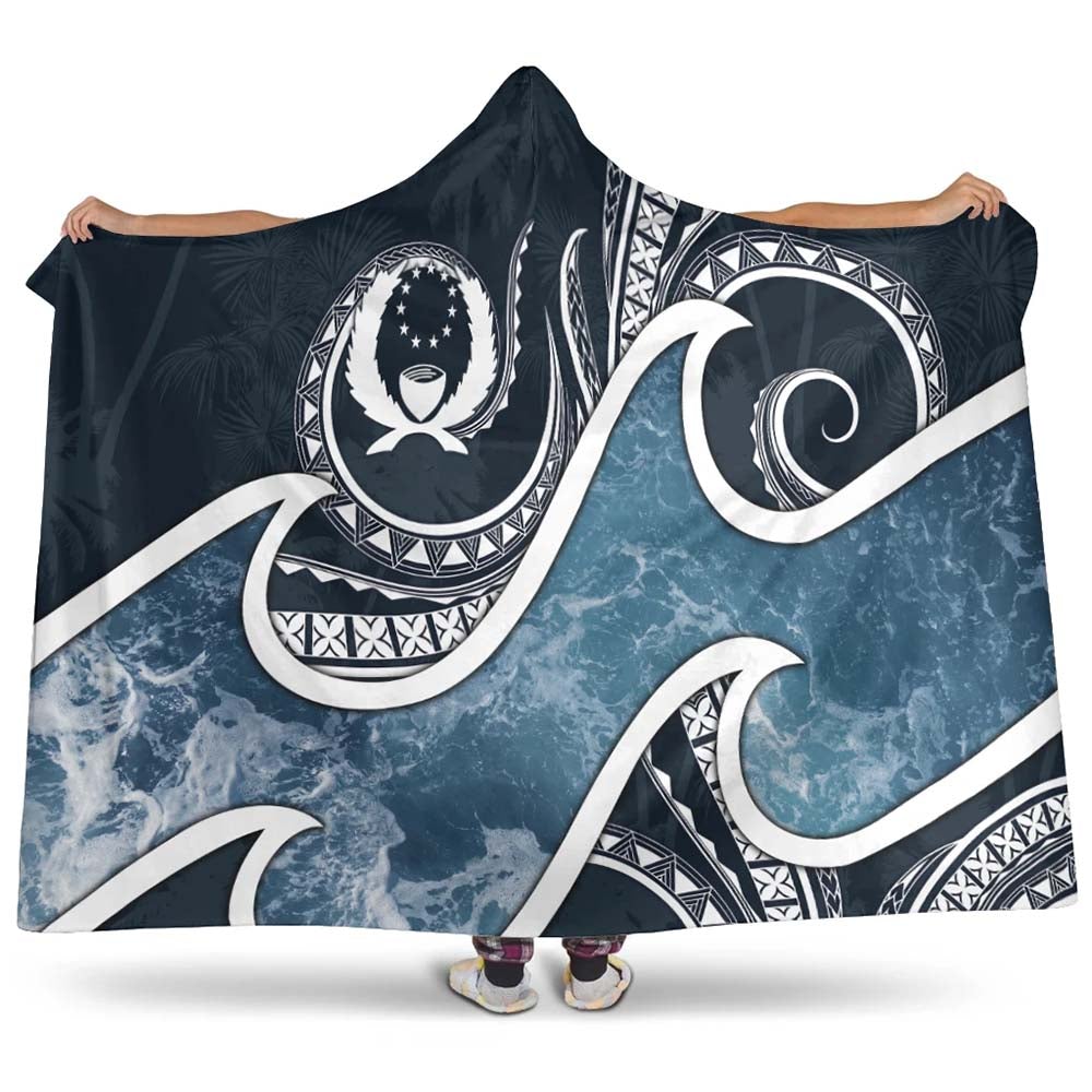 Pohnpei Islands Polynesian Hooded Blanket - Ocean Style