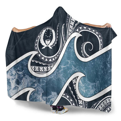 Pohnpei Islands Polynesian Hooded Blanket - Ocean Style