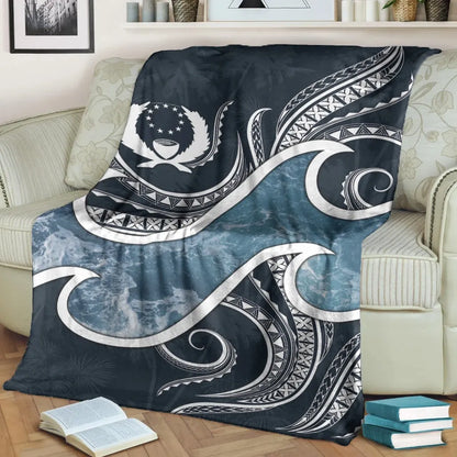 Pohnpei Islands Polynesian Premium Blanket - Ocean Style
