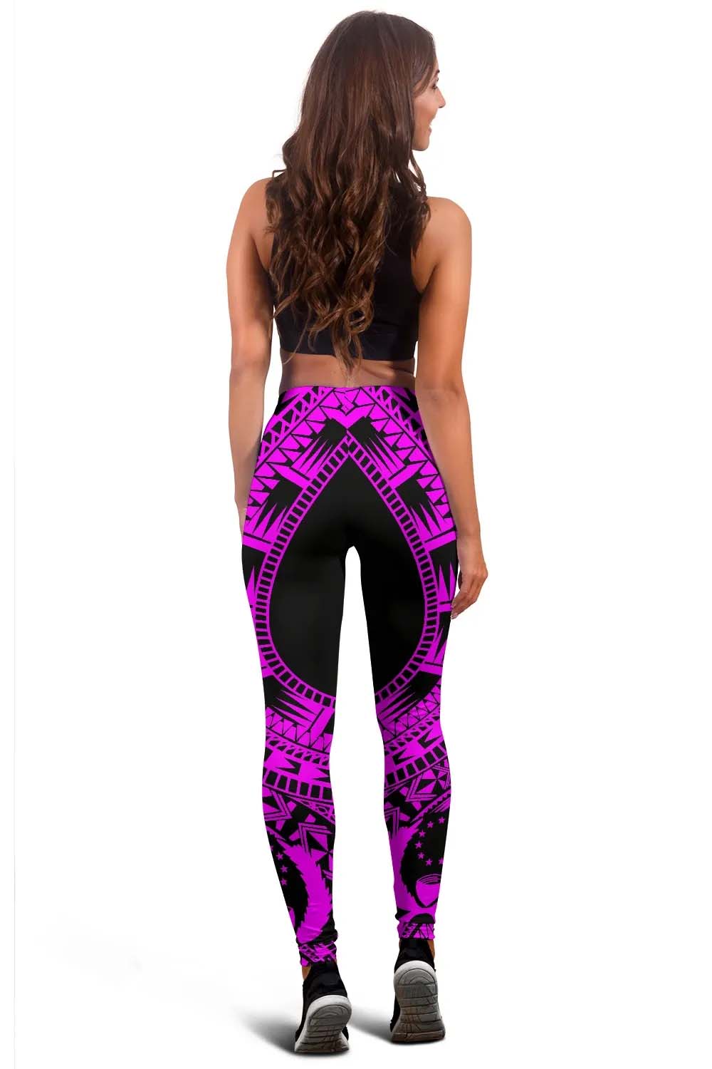 Pohnpei Legging Polynesian Pattern Pink