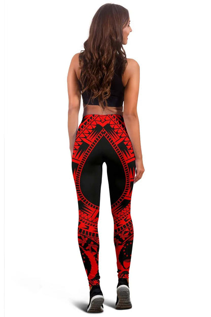 Pohnpei Legging Polynesian Pattern Red