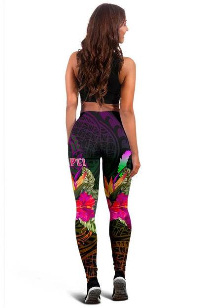 Pohnpei Legging - Summer Hibiscus