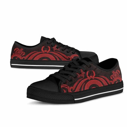 Pohnpei Low Top Canvas Shoes - Red Tentacle Turtle