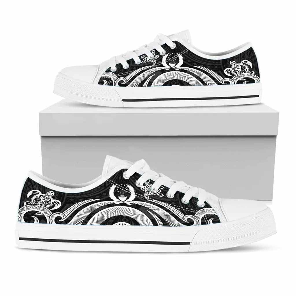 Pohnpei Low Top Canvas Shoes - White Tentacle Turtle