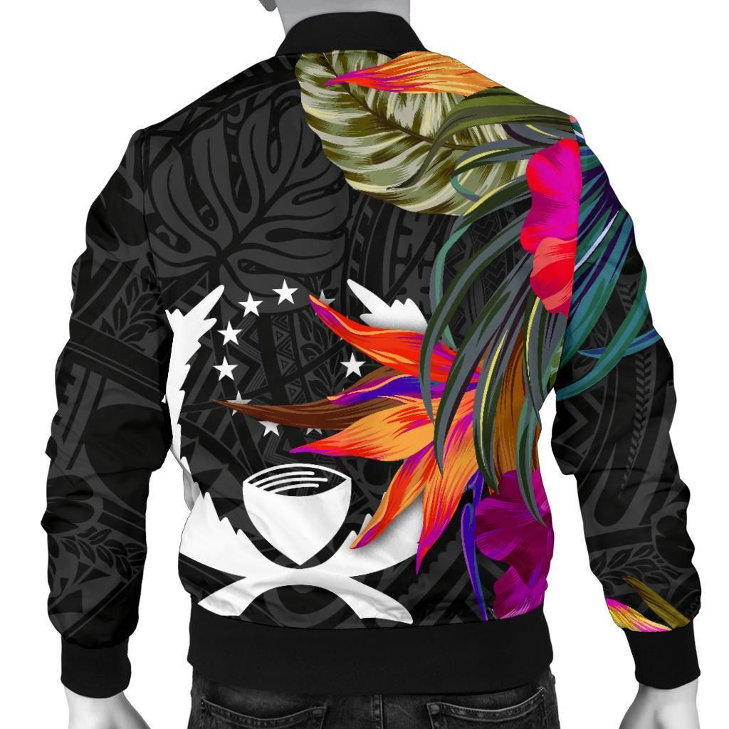 Pohnpei Bomber Jacket - Polynesian Hibiscus Pattern