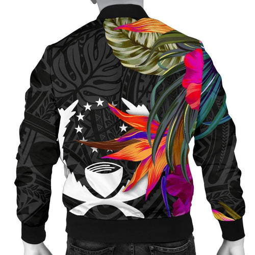 Pohnpei Bomber Jacket - Polynesian Hibiscus Pattern