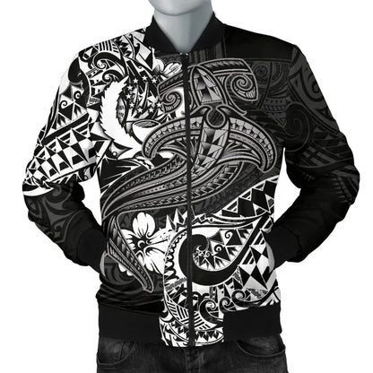 Pohnpei Bomber Jacket - White Shark Polynesian Tattoo