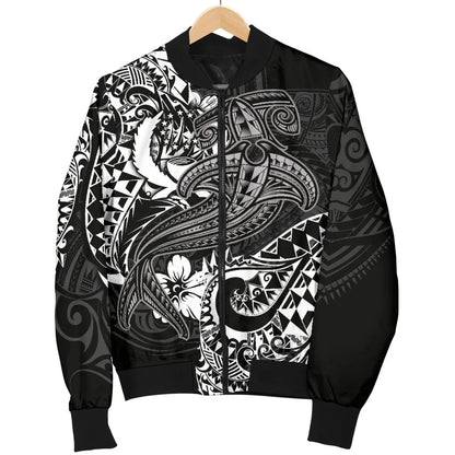 Pohnpei Bomber Jacket - White Shark Polynesian Tattoo