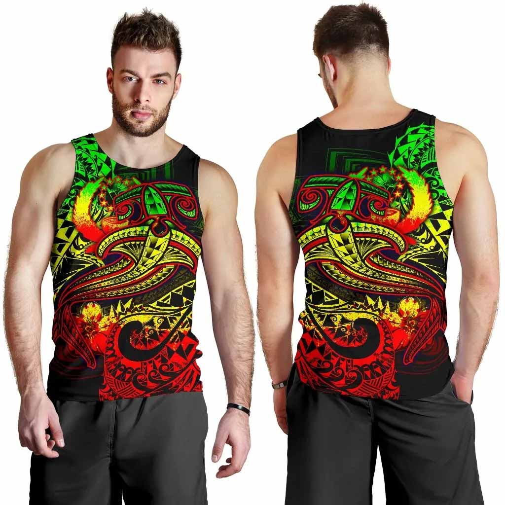 Pohnpei Men Tank Top - Reggae Shark Polynesian Tattoo