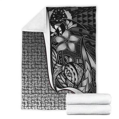 Pohnpei Micronesia Premium Blanket White - Turtle With Hook