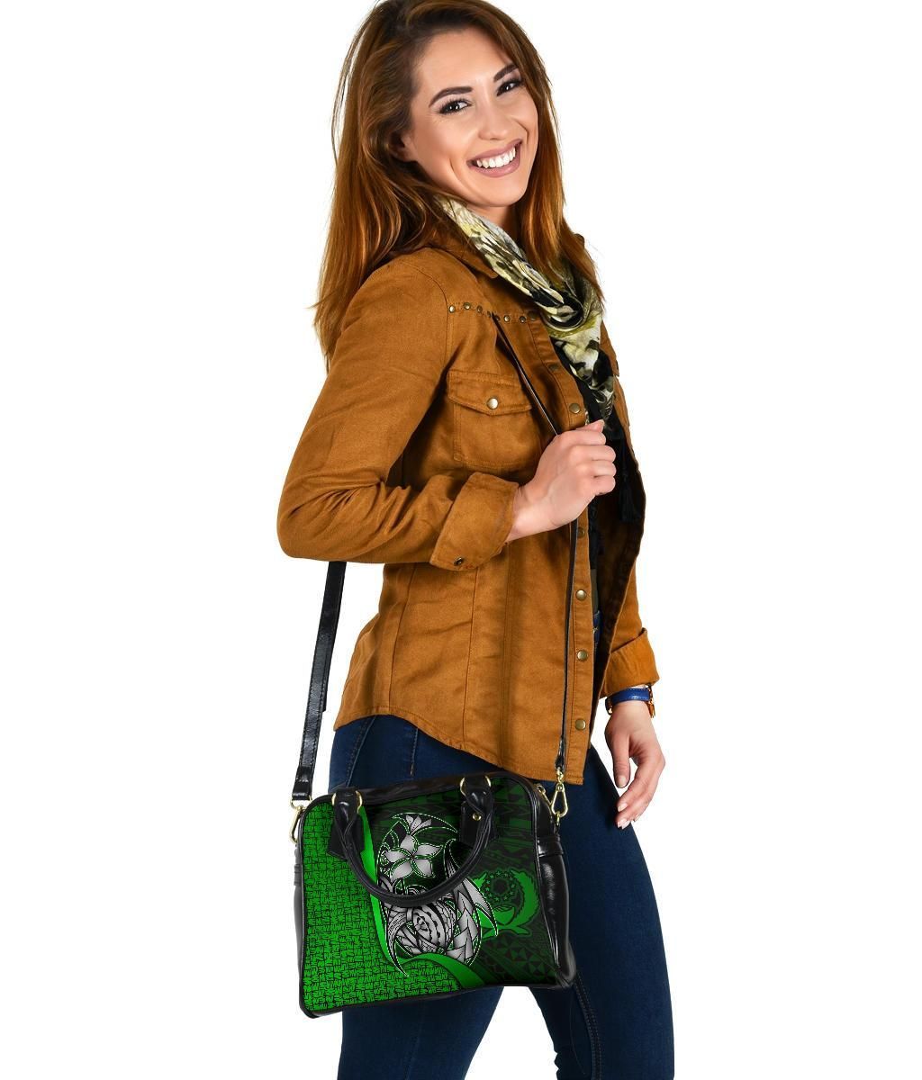 Pohnpei Micronesia Shoulder Handbag Green - Turtle With Hook