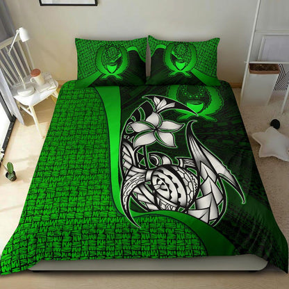 Pohnpei Micronesian Bedding Set Green - Turtle With Hook