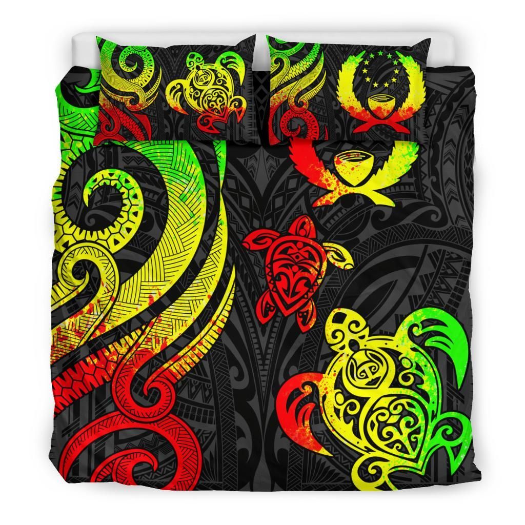 Pohnpei Micronesian Bedding Set - Reggae Tentacle Turtle