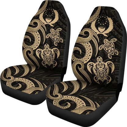 Pohnpei Micronesian Car Seat Covers - Gold Tentacle Turtle