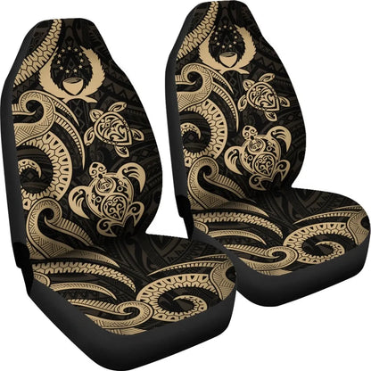 Pohnpei Micronesian Car Seat Covers - Gold Tentacle Turtle