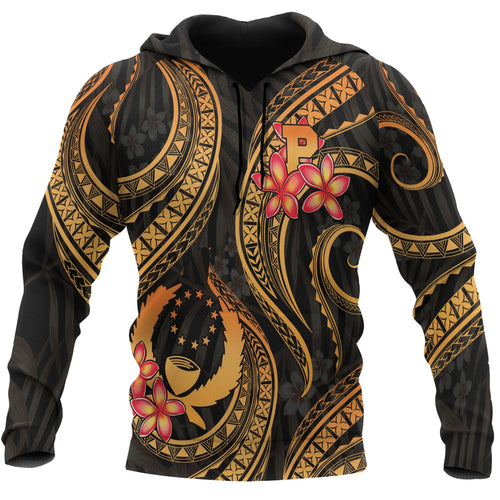 Pohnpei Micronesian Hoodie - Gold Plumeria