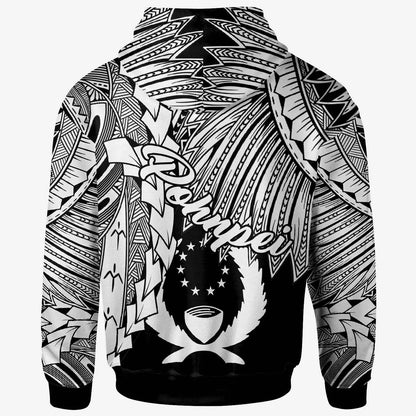 Pohnpei Micronesian Hoodie - Tribal Wave Tattoo White