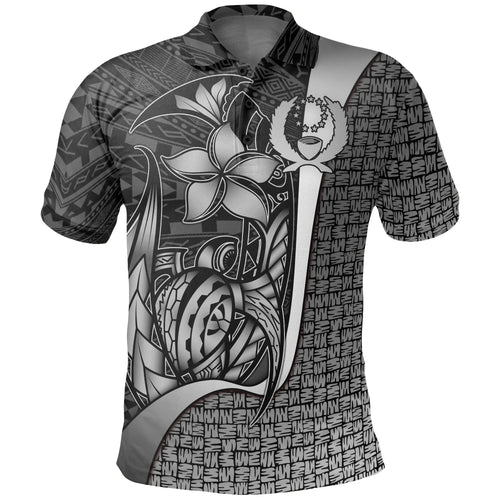 Pohnpei Micronesian Polo Shirt White - Turtle with Hook