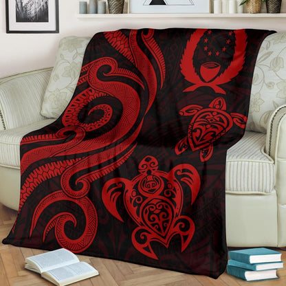 Pohnpei Micronesian Premium Blanket - Red Tentacle Turtle