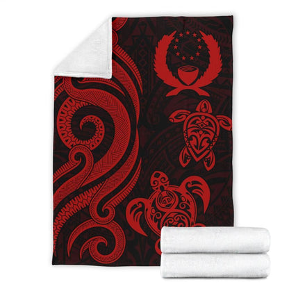 Pohnpei Micronesian Premium Blanket - Red Tentacle Turtle