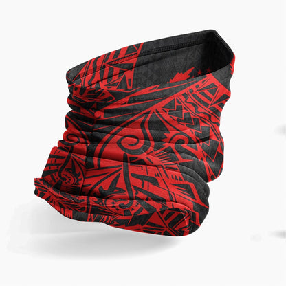 Pohnpei Neck Gaiter - Polynesian Pattern Red