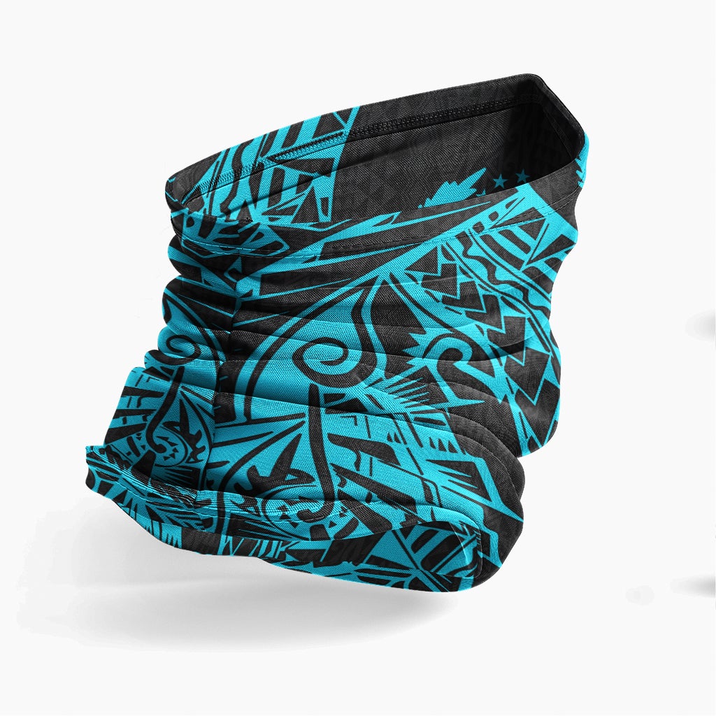 Pohnpei Neck Gaiter - Polynesian Pattern Turquoise