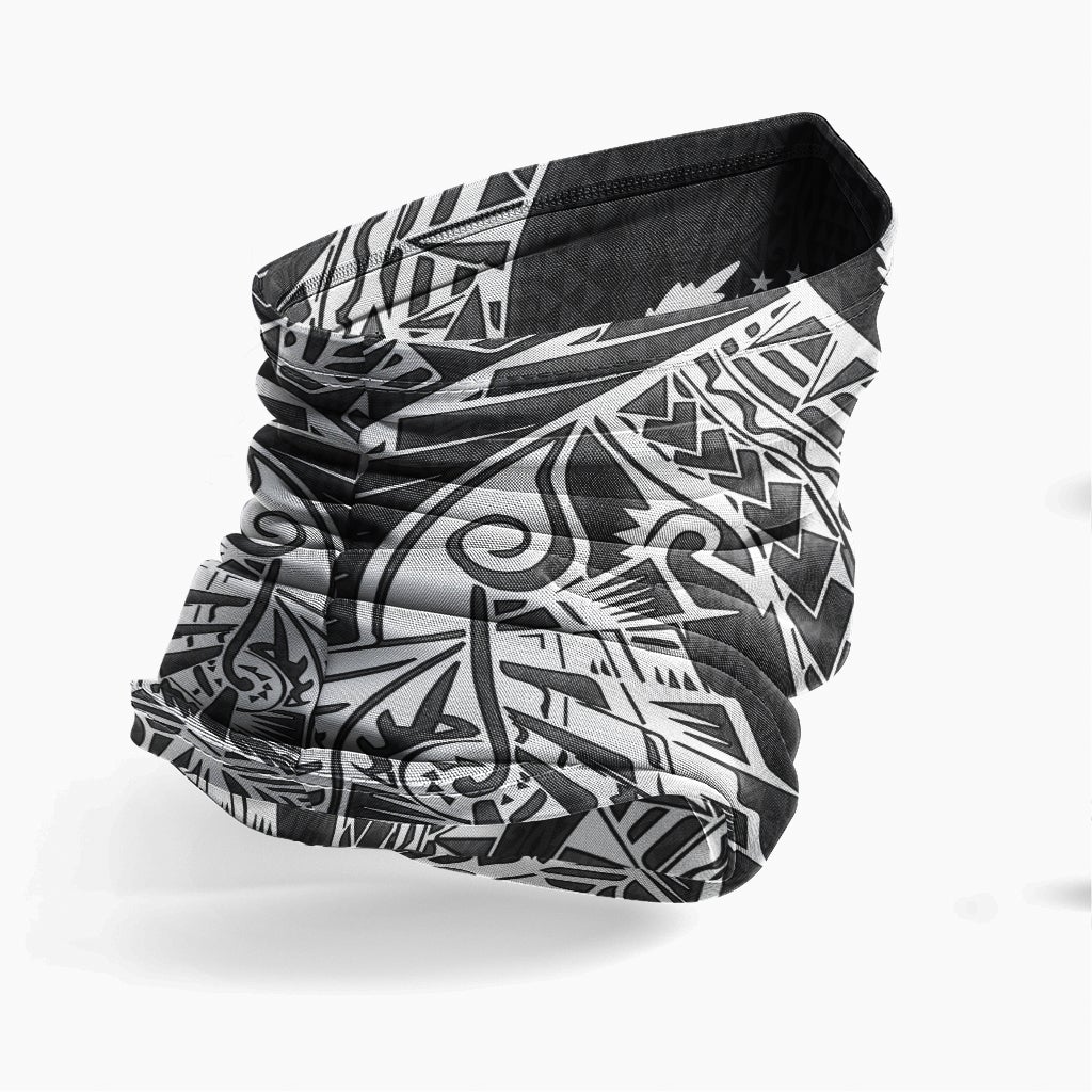 Pohnpei Neck Gaiter - Polynesian Pattern White