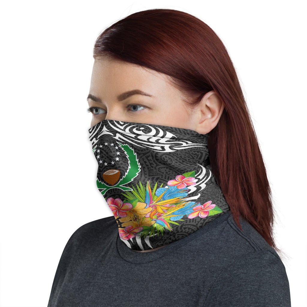 Pohnpei Neck Gaiter - Tribal Floral Pattern