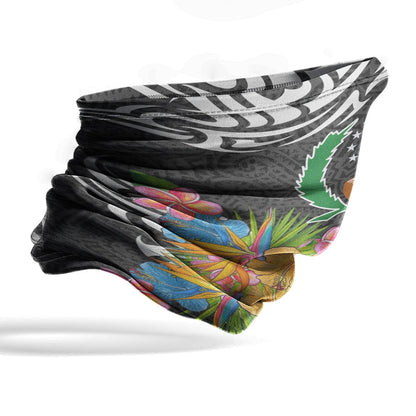 Pohnpei Neck Gaiter - Tribal Floral Pattern