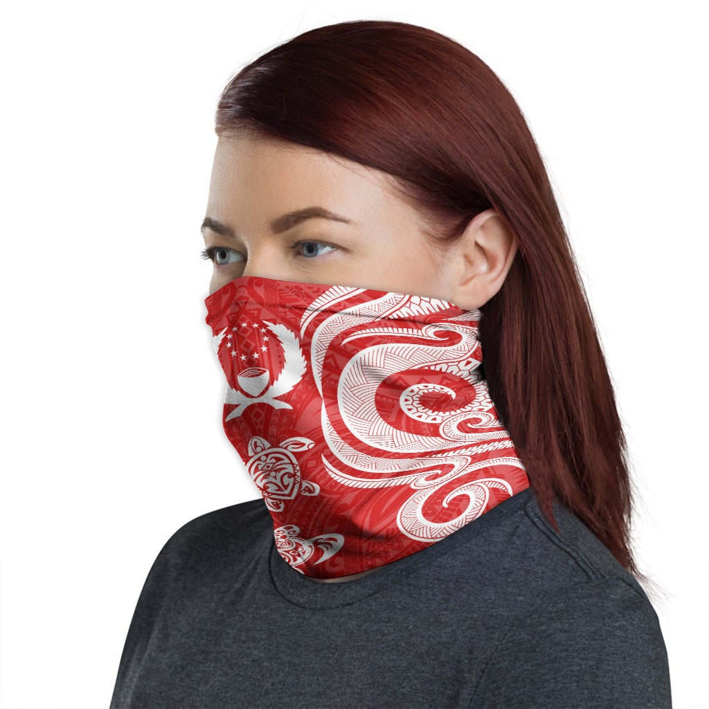 Pohnpei Neck Gaiter - Turtle Tentacle White Red