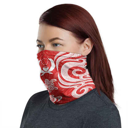 Pohnpei Neck Gaiter - Turtle Tentacle White Red