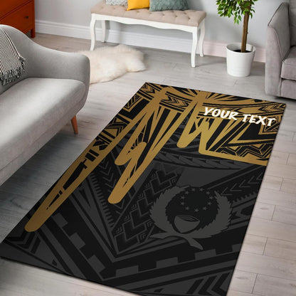 Pohnpei Personalised Area Rug - Pohnpei Seal In Heartbeat Patterns Style (Gold)