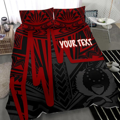 Pohnpei Personalised Bedding Set - Pohnpei Seal In Heartbeat Patterns Style (Red)