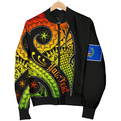Pohnpei Personalised Bomber Jacket - Polynesian Decorative Patterns