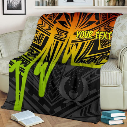 Pohnpei Personalised Premium Blanket - Pohnpei Seal In Heartbeat Patterns Style (Reggae)