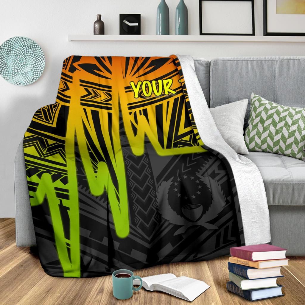 Pohnpei Personalised Premium Blanket - Pohnpei Seal In Heartbeat Patterns Style (Reggae)