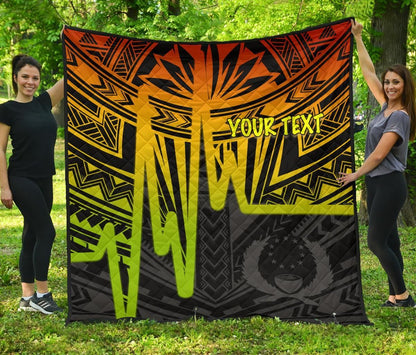 Pohnpei Personalised Premium Quilt - Pohnpei Seal In Heartbeat Patterns Style (Reggae)