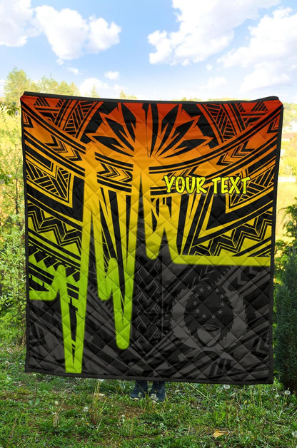 Pohnpei Personalised Premium Quilt - Pohnpei Seal In Heartbeat Patterns Style (Reggae)